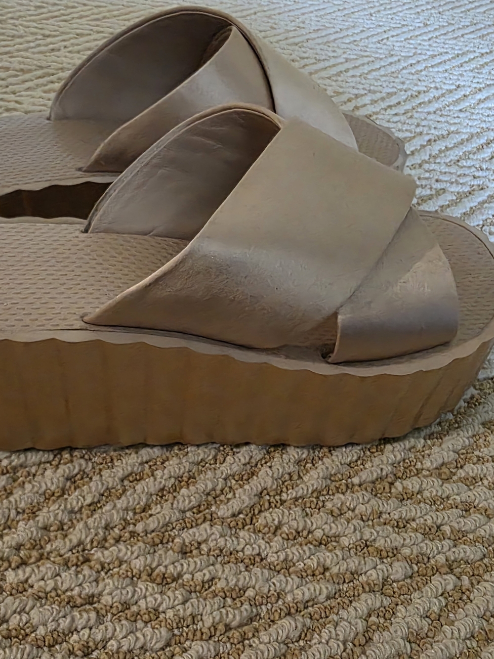 Tory Burch Champange Platform Slide Sandals